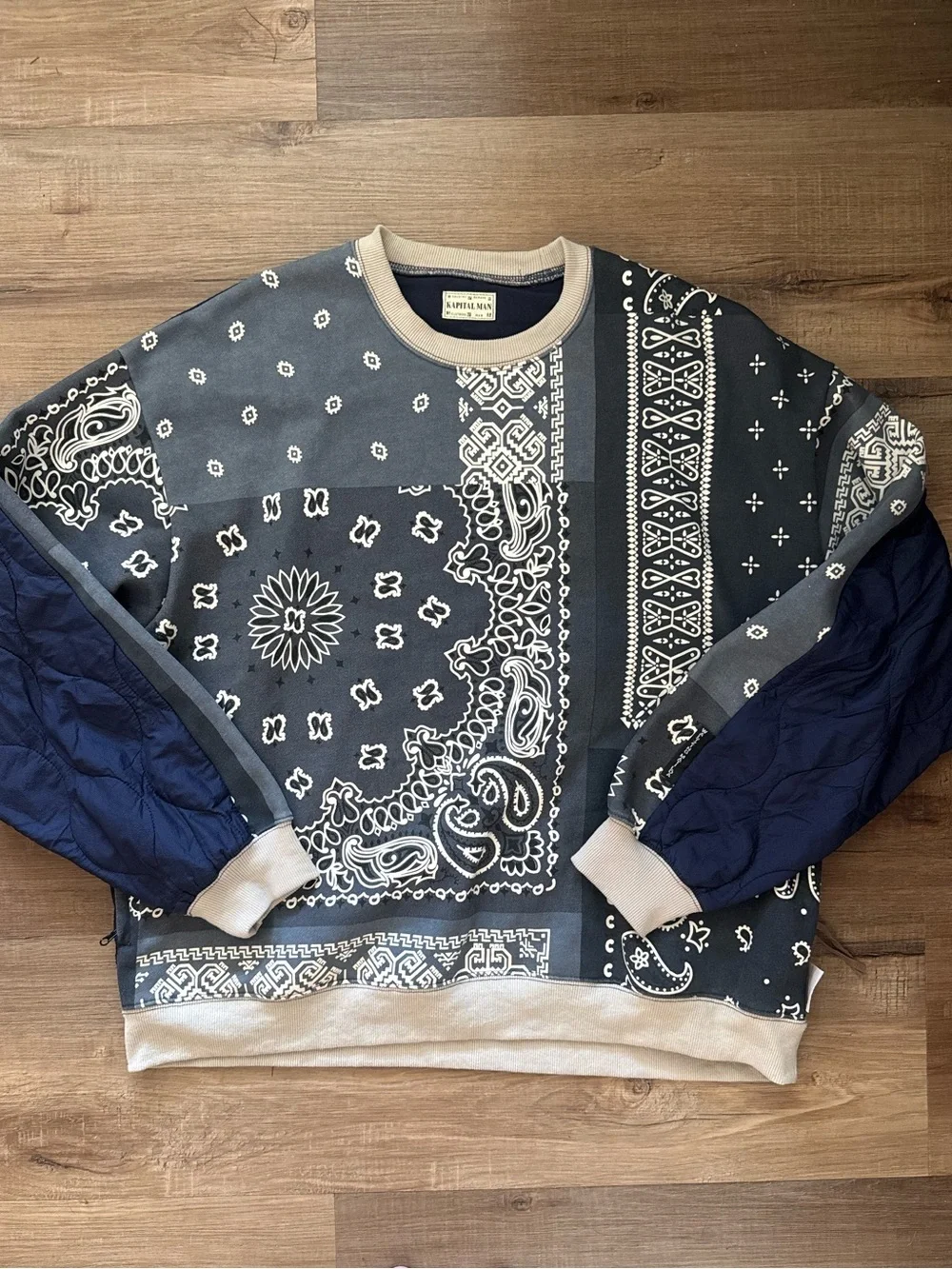 Kapital Waltzing Matilda Bandana Bivouac Quilted Crewneck Sweatshirt Size 3 - Picture 4 of 13